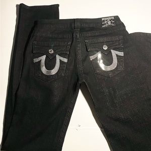 Women’s True Religion Black Bootcut Jeans - Size 29 Made in USA - 99% Cotton